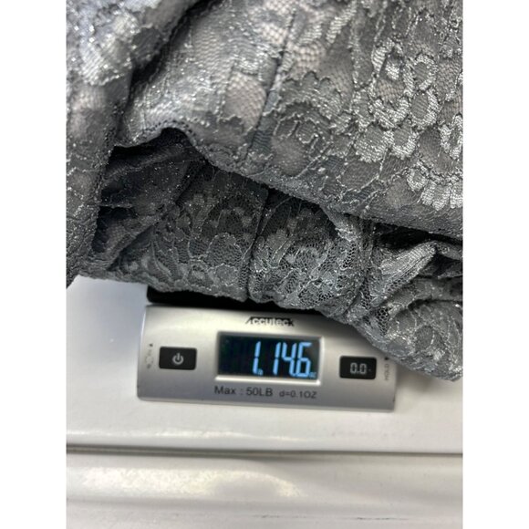 R&M Richards Womens Evening Gown Dress Size 8 Gray Lace Polyester & Spandex - Picture 12 of 13